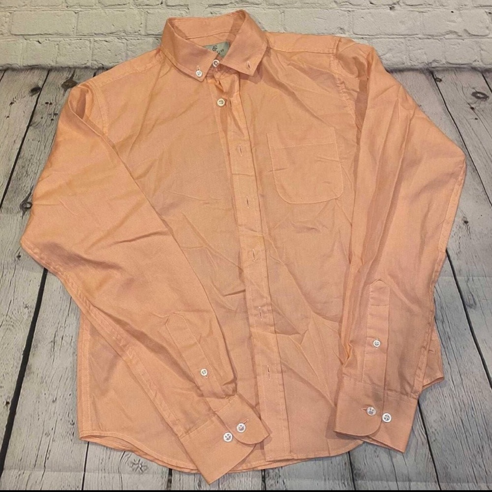 Boys Peach Button-Up Shirt